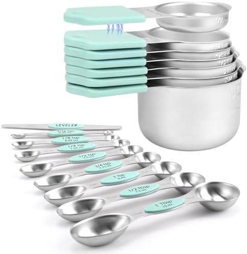 Magnetic Measuring Cups and Spoons Set-Heavy Duty 304 Stainless Steel