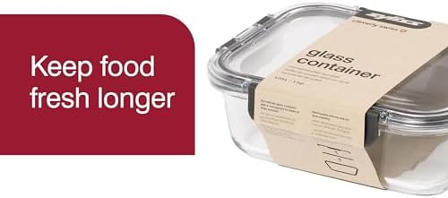 Zyliss E981065 1L Glass Container, Shatterproof Glass, Airtight Food Storage Box with Sealable Lid, Microwave Safe, BPA Free, Freezer Safe, Fridge Storage, Food Container, 21cm x 16cm x 7cm