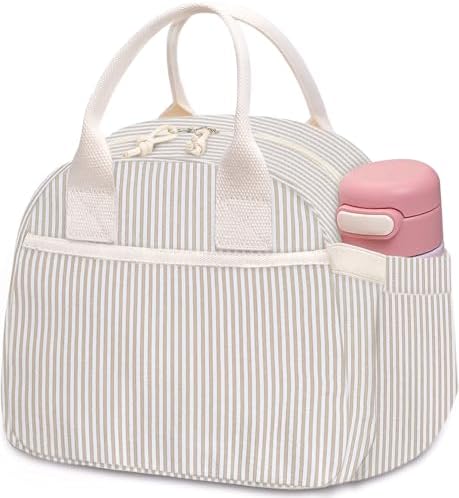 Carry bloom Lunch Box for Women, Insulated Lunch Bag Cute Corduroy Lunchbag