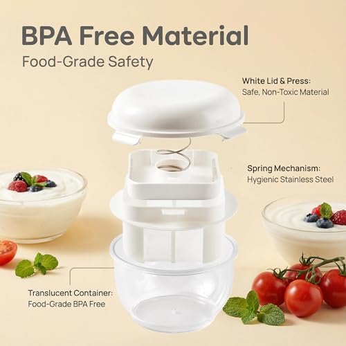 Greek Yogurt Strainer 2 QT Ultra-Fine Mesh Filter with Spring Press
