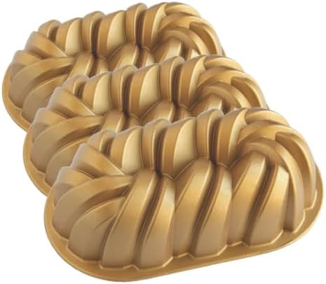 Nordic Ware Braided Loaf, 6 Cup, Gold (Pack of 3)