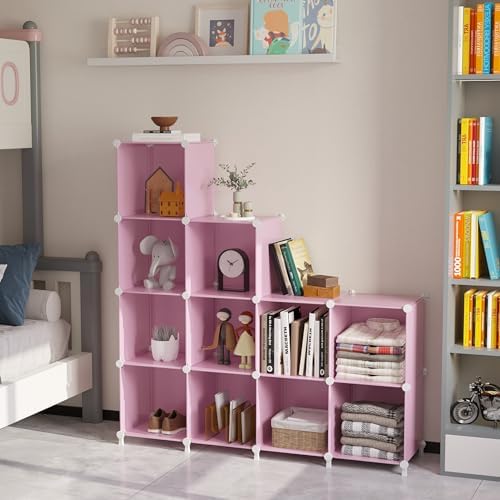 AWTATOS 12 Cube Storage Organizer, Closet Organizers Storage Shelves, Pink