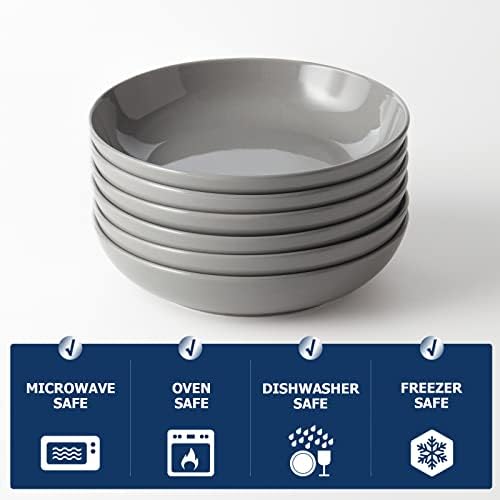 Y YHY Pasta Bowls 30oz, Large Grey Salad Serving Bowls