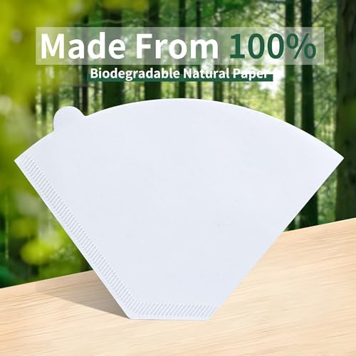 Disposable Coffee Paper Filters, 100 Pcs #4 for Ninja Coffee Maker, White