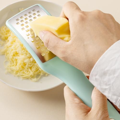 Lemon Zester Grater with Handle - 2-Piece Lemon Zester & Cheese Grater for Parmesan, Ginger, Garlic, Nutmeg, Chocolate (B)