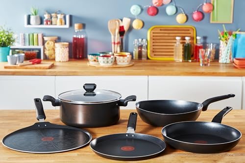 Tefal B55506 Easy Cook and Clean Frying Pan 28 cm | Non-Stick Coating | Thermal Signal | Stable Base | Easy Clean | Deep Shape | Black