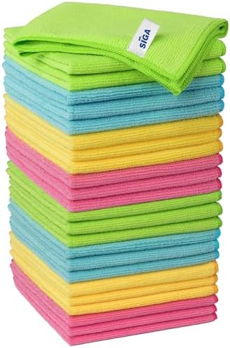 MR.SIGA Microfiber Cleaning Cloths, Streak Free Microfiber Towels, 24 Pack