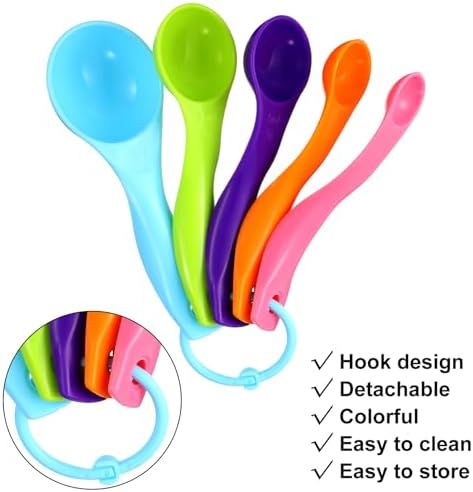 Frienda 20 Pcs Colorful Plastic Measuring Spoons for Kitchen Baking