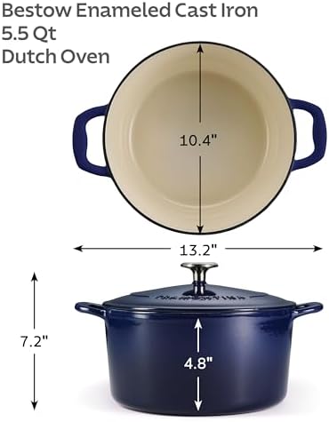 Tramontina Bestow Enameled Cast Iron 5.5-Qt Round Dutch Oven Pot with Lid