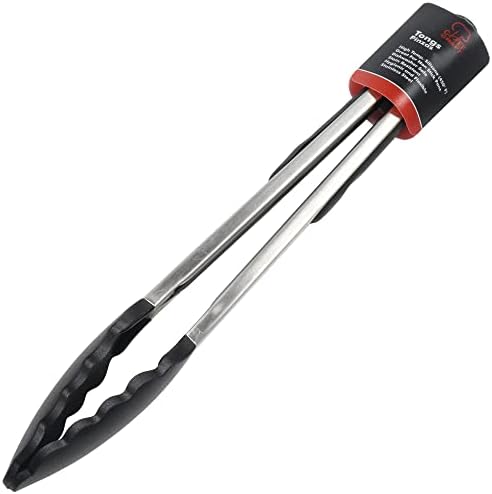Chef Craft Premium Silicone Cooking Tongs, 12 inch, Black
