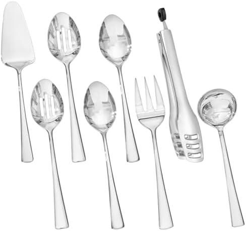KINGSTONE 8 Piece 18/10 Serving Utensils Set, Stainless Steel Serving Set
