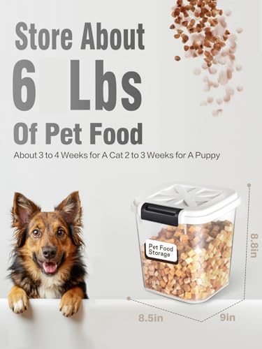 LivLab Mker 6 lb Airtight Dog Food Storage Container with Scoop, White