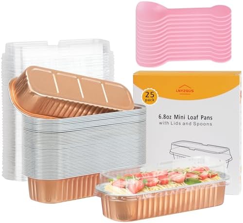 LNYZQUS Mini Loaf Pans with Lids, 6.8oz Cake Tins for Small Bake
