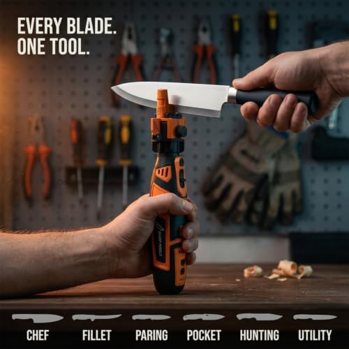 Sharp Pebble Cordless Electric Knife Sharpener with Sharpening Stones