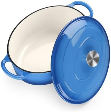 TeamFar Oval Dutch Oven, 5qt Enameled Cast Iron Dutch Oven Pot with Lid
