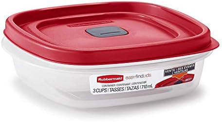 Rubbermaid 2030328 Easy Find Vented Lid Food Storage Container, 3-Cup (4)