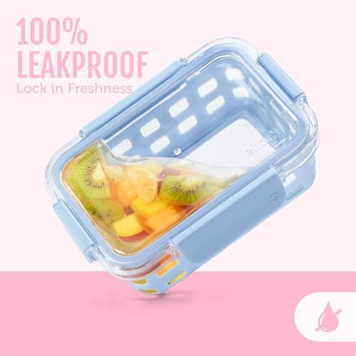 Ello Duraglass Glass Meal Prep Containers, 10 Pc, Meadow, 3.4 Cup (Pack of 2)