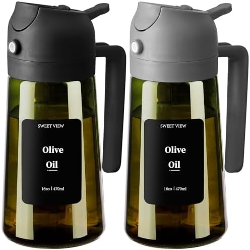 SWEET VIEW 2PCS Olive Oil Dispenser and Oil Sprayer