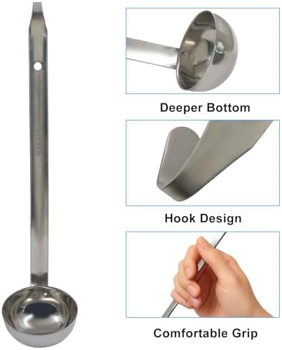 Hitefu 3 Pcs Stainless Steel Soup Ladle Set, 3 oz