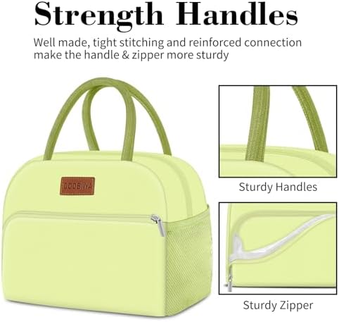 Coobiiya Insulated Lunch Bag Women/Men, Taslon Leakproof Thermal Lunch Box for Women Men, Cute Waterproof Cooler Bag for Work Picnic Travel