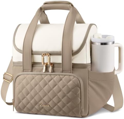 LOVEVOOK Insulated Lunch Box for Women,Large Double Deck Adult Lunch Bag