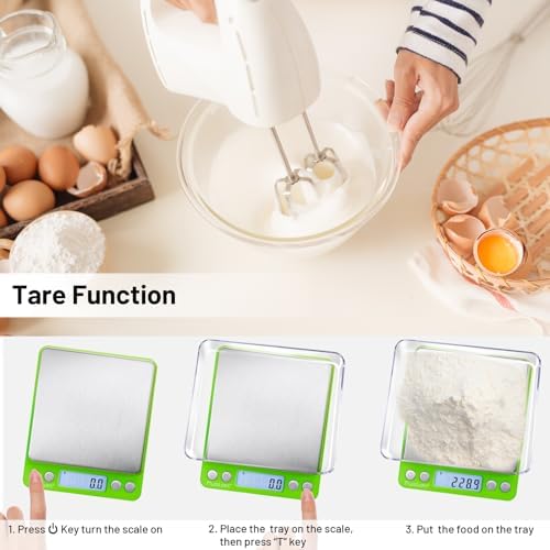 Fuzion Small Gram Scale 3000g, Digital Kitchen Food Scale, Gram and Ounce