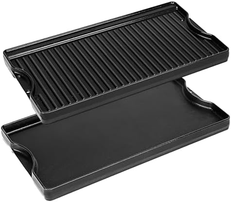 Utheer 19.5x10.5 Reversible Cast Iron Griddle for Stovetop Gas Grill