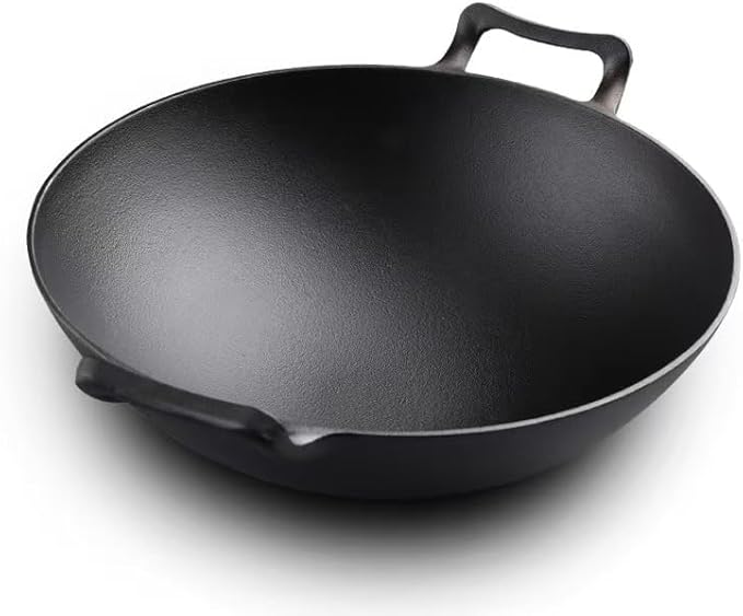 Cast Iron Wok with Lid (Wok with Lid 12 inch)