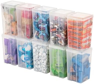 IRIS USA Flip Top Storage Containers |Made in USA| Medium (10-Pack) - Clear