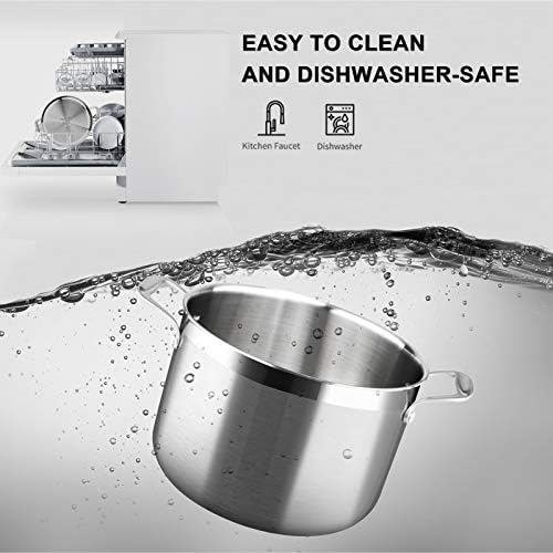 Duxtop Tri-Ply Stainless Steel Stock Pot with Lid 8 Quart