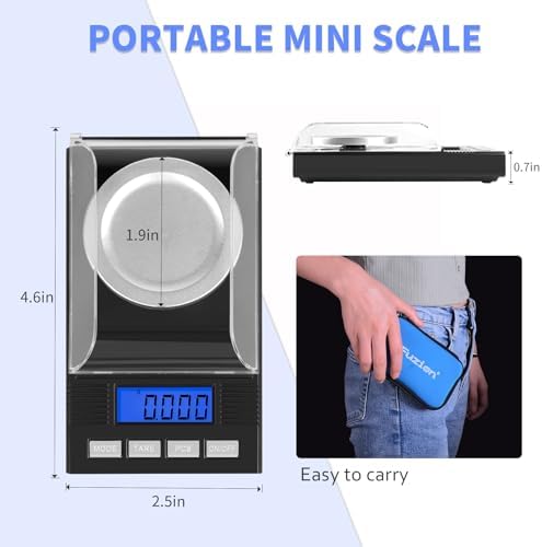 Fuzion Milligram Scale 50g/0.001g, Powder Scale 6-in-1 Kit
