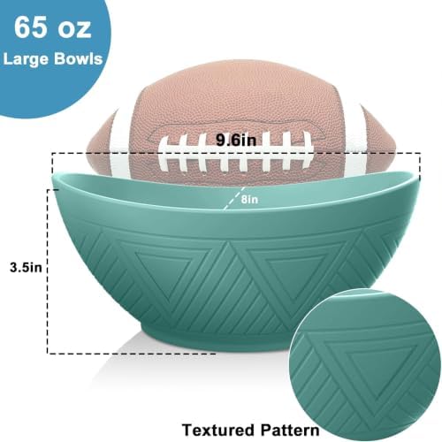 Large Soup Bowls 65 OZ - Unbreakable Serving Bowls Set of 4(Green)