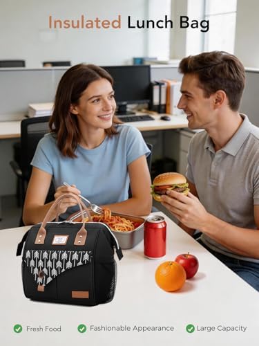 Lekesky Insulated Lunch Bag Portable Lunch Box-11L, Black