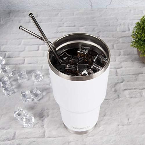 D·S 30oz White Tumbler Double Wall Vacuum Insulated Travel Coffee Mug