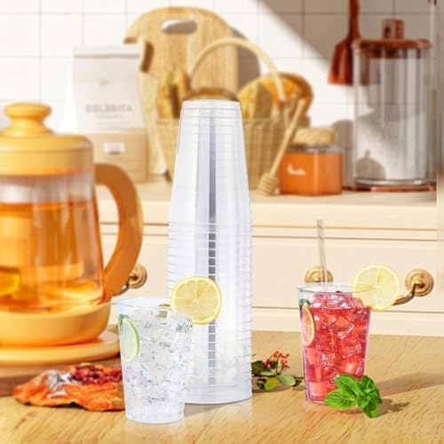 BYSNOW 300 Pack 12 oz Clear Plastic Cups, Disposable Plastic Cocktail Cups