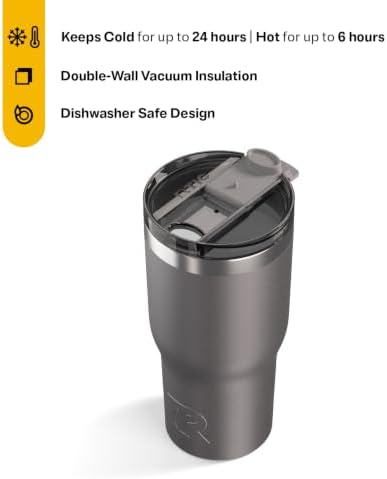 RTIC 30oz Essential Tumbler with Lid, Ceramic Lined, Graphite