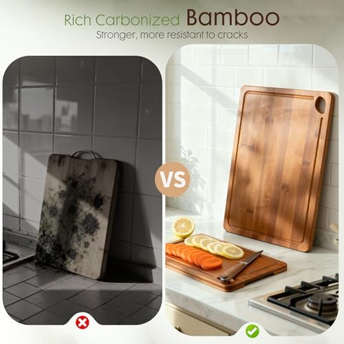 Astercook Deep-Carbonized Bamboo Cutting Boards