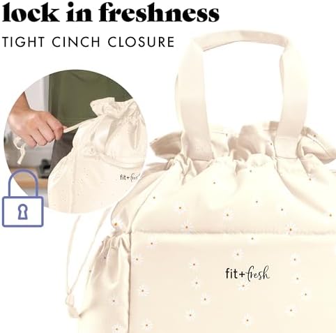 Fit & Fresh Cromwell Cinch Insulated Lunch Bag for Women w/Containers