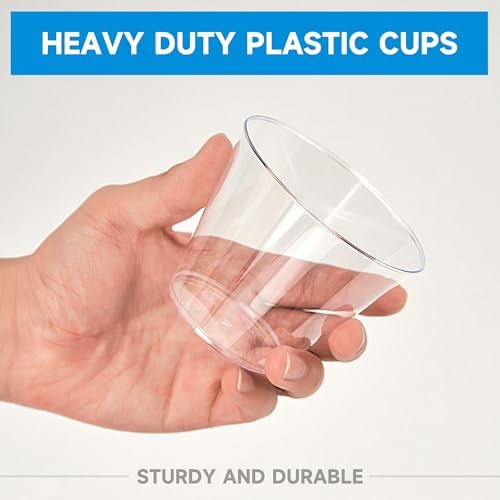 RACETOP 9 oz 50 packs Clear Disposable Plastic Cups