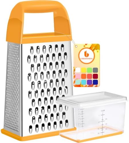 Cheese Grater With Container Box Grater Stainless Steel Kitchen Orange