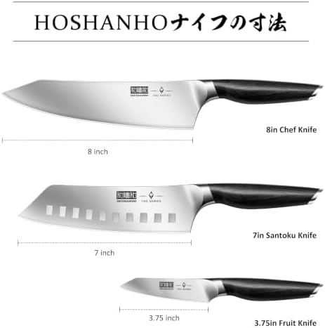 HOSHANHO 3-Piece Knife Set, Ultra Sharp Japanese Kitchen Chef Knife Set