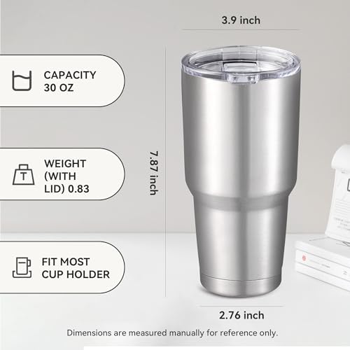 30 oz Tumbler with Lid Stainless Steel Tumblers Bulk, 12 Pack