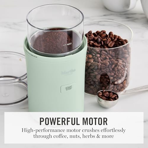 Martha Stewart Electric Coffee & Spice Grinder with Dual Bowls, Honeydew