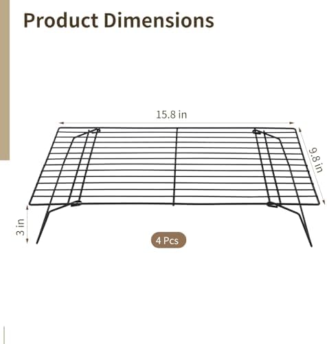 4 Pcs Cooling Racks for Baking and Stackable Collapsible