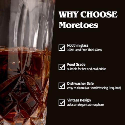 Moretoes Crystal Cocktail Glasses Drinking Glasses Set of 12 Glass Cups