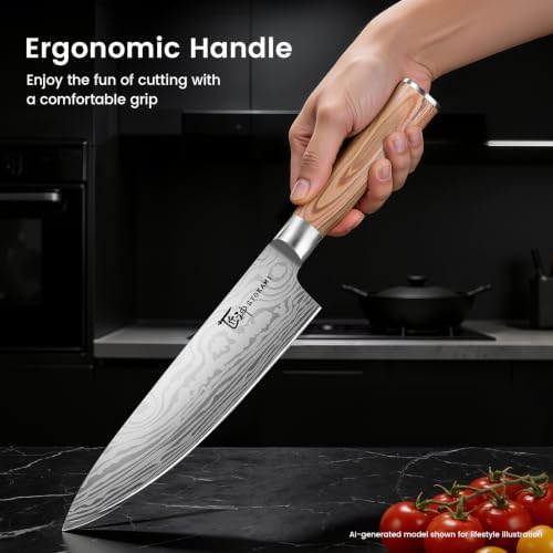 SYOKAMI 2026 Upgrade Japanese Kitchen Knife Set with Torii-Style Block