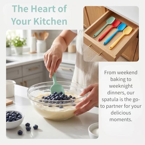 Silicone Spatulas 7Pcs, 8.2 Inch Small Spoon Spatula Set, BPA-Free