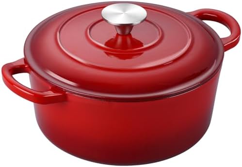 Leonyo 6-Quart Enameled Cast Iron Dutch Oven Pot with Lid,