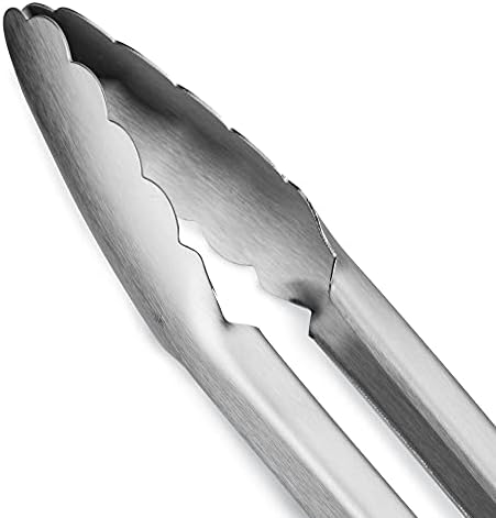 304 Stainless Steel Kitchen Cooking Tongs, 14 & 16", Set of 2, Aqua Sky