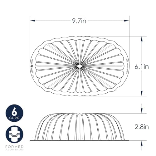 Nordic Ware Formed Fluted Loaf Pan, 6 Cups, Twilight Blue